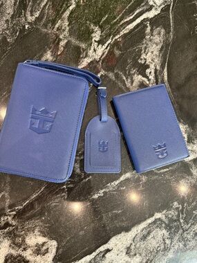 Royal Blue Travel Wallet, Luggage Tag & passport Holder Set - royal caribbean